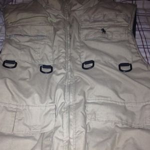 Polo fleece vest tan color
