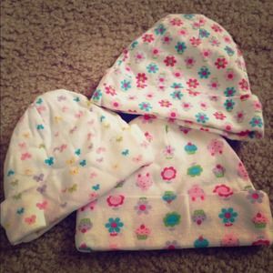 3 newborn beautiful hats