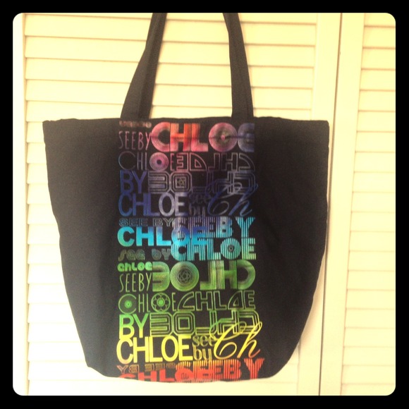 See by Chloe' Rainbow oversized canvas tote