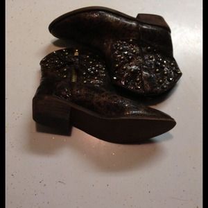 Studded and Jeweled ankle cowboy boots
