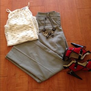 Grey and black pinstripe pant. Inseam  28 inches