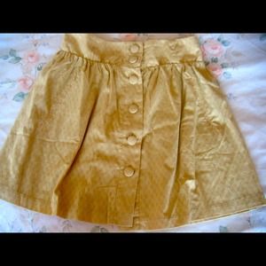 Forever 21 mustard yellow button up skirt