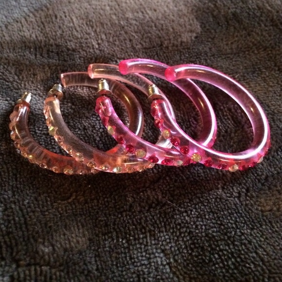 2sets Pink crystal Fashion earrings