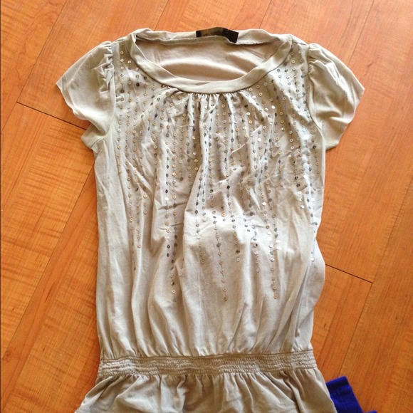 Grey sequin sheer top - Picture 3 of 4