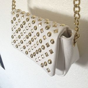 White gold studded Steve Madden cross body