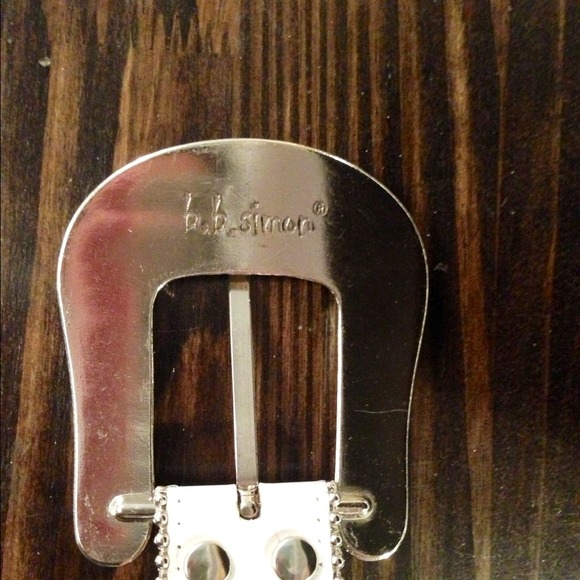 B.B. Simon Swarovski Crystal White Belt