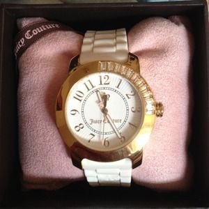 Juicy couture white and gold jelly watch