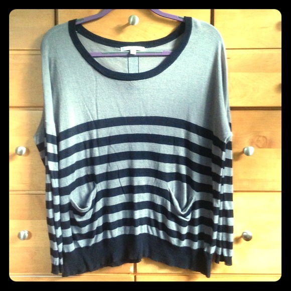 Sheer long-sleeve top (grey/black)