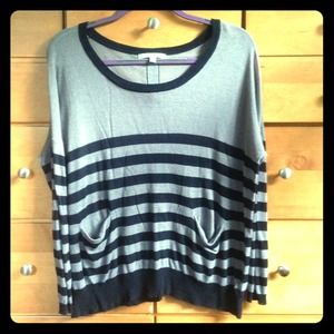 Sheer long-sleeve top (grey/black)