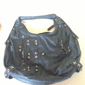 Studded hobo handbag