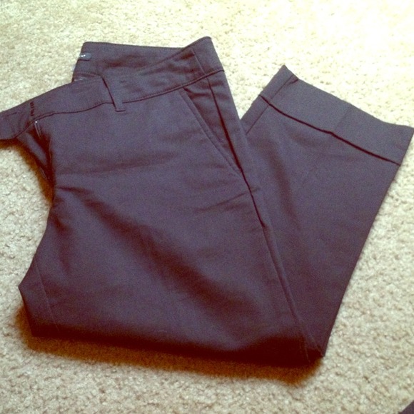 Black capri length dress pants