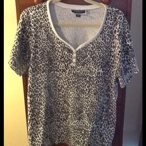 Karen Scott Animal Print Top - Size 2X