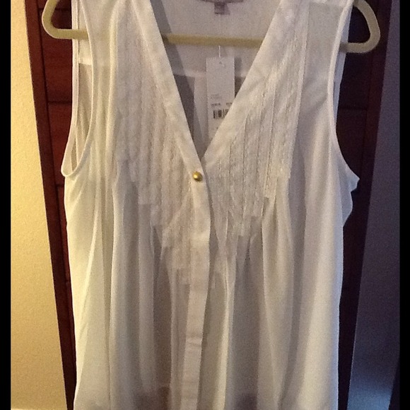 NY Collection Sleeveless Sheer Top - Size 1X