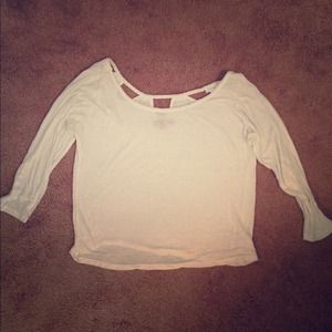 American Eagle loose fit white quarter sleeve top