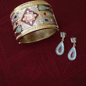 Egyptian inspired bangle & earring set