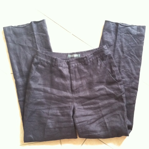 SOLD 100% linen black RALPH LAUREN pants! - Picture 2 of 4