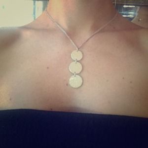Hammered metal silver necklace