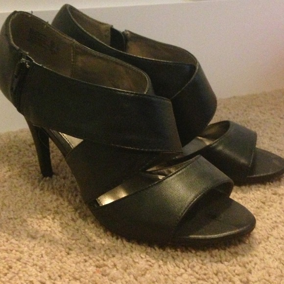 Black strapped heels