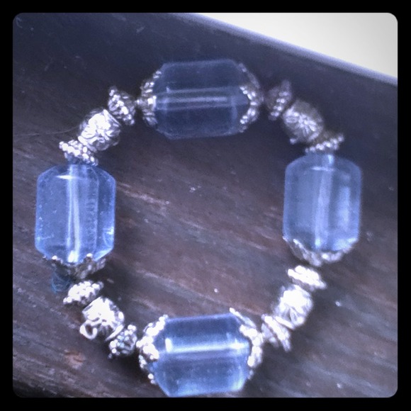 Blue and silver bracelet