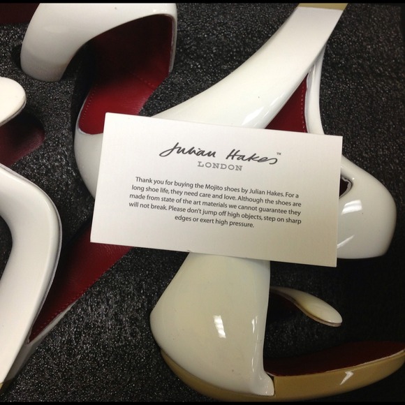 SOLD JULIAN HAKES London Mojito White heels sz 37 - Picture 4 of 4