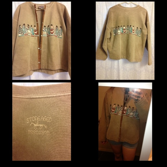 Native American Button Up Sweatshirt