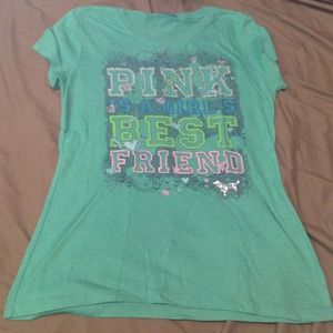 Victoria's Secret Green PINK Tee