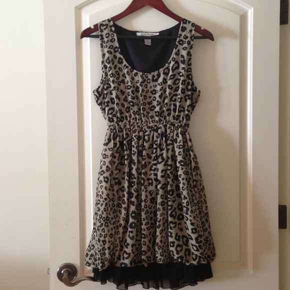 ❌❌SOLD❌❌American Rag cheetah chiffon skater dress
