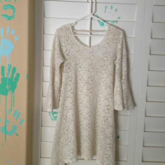 Hippie floral lace dress with low back!