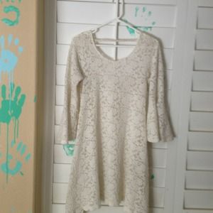 Hippie floral lace dress with low back!