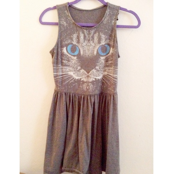 SOLD 🚫 Cat Print Dress