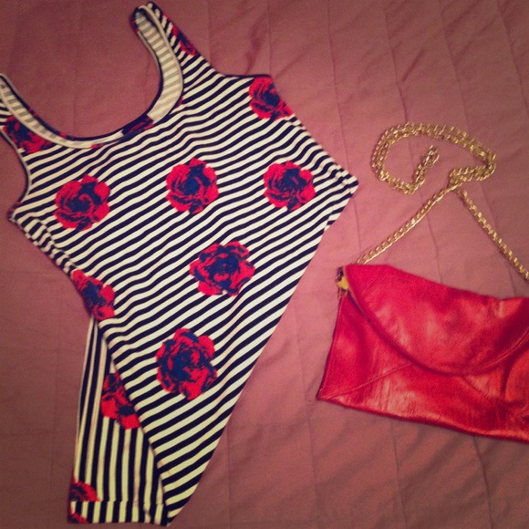 Striped material girl dress