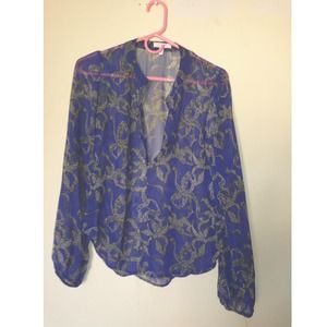 Delia's Bow Patterned Blouse