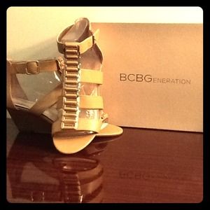 BCBGeneration Nude Wedge Sandal - BRAND NEW!!