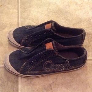 COACH Blue jean lace less shoes