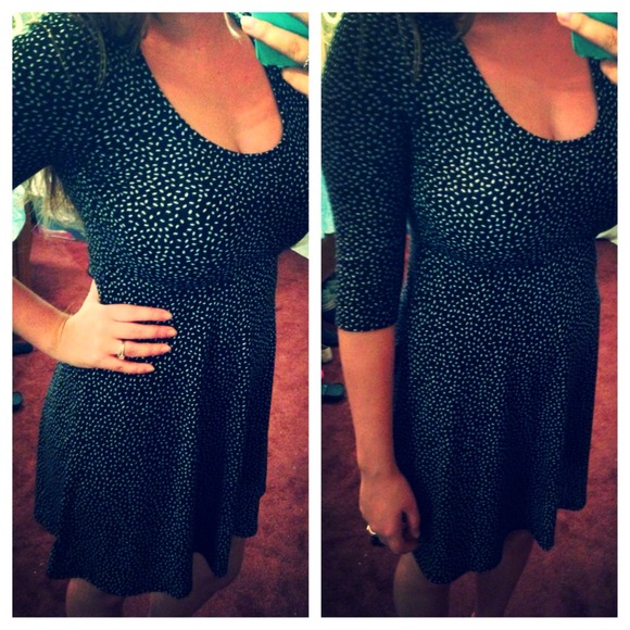 Dotted black Fit & flare dress  👗