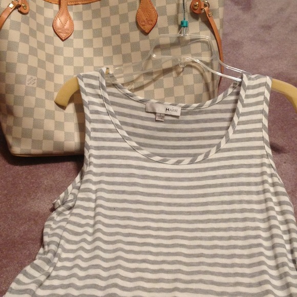 Grey and white tank
