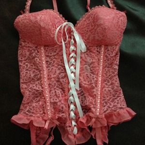 Pink corset with garters