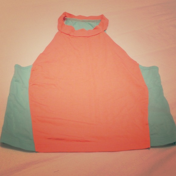 Tangerine & Teal Crop Top !