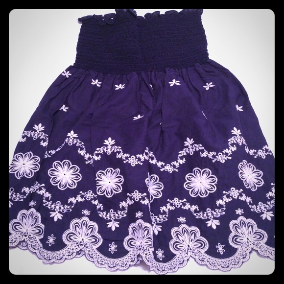 Navy Blue & Off White Top