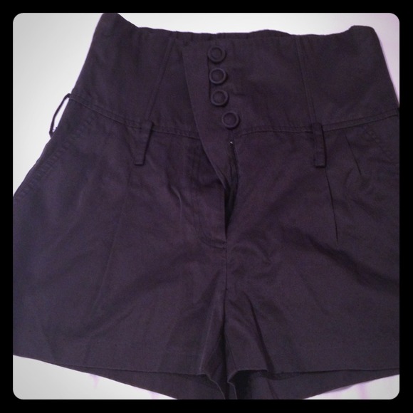 High waisted black shorts