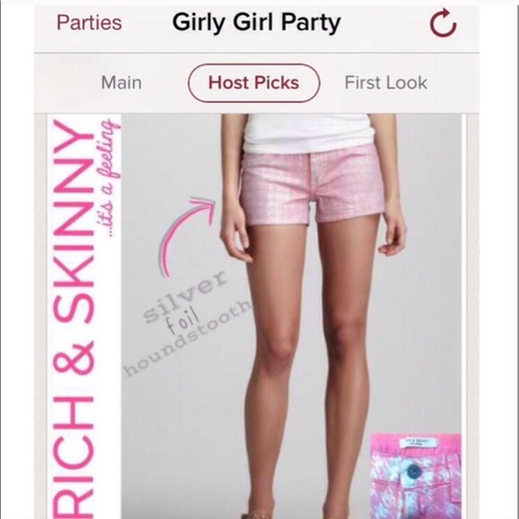 NEW Rich & Skinny Platinum Coated Shorts - Picture 5 of 5