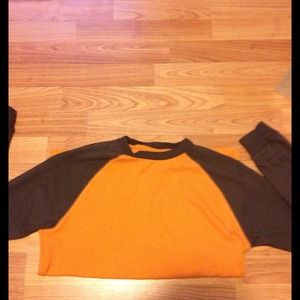 Boys brown and orange, long sleeve shirt