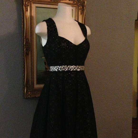 Reserved - Modcloth Black Lace & Jeweled Dress
