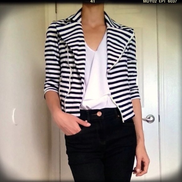 🚫🚫SOLD🚫🚫 Striped Moto Jacket