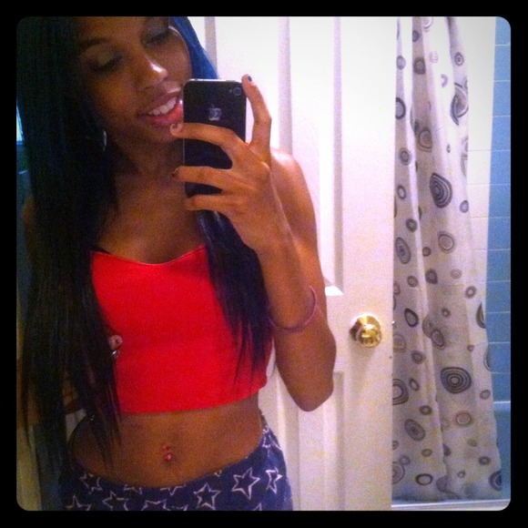 Orange bustier tube top