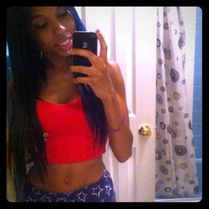 Orange bustier tube top