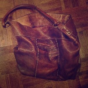Club Monaco brown leather unstructured bag