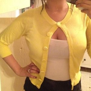 Yellow crop cardigan