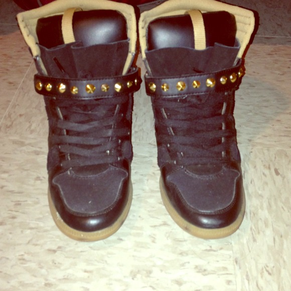 Zara studded sneaker wedge