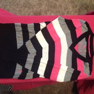 Nollie pink Black Gray and White Sweater